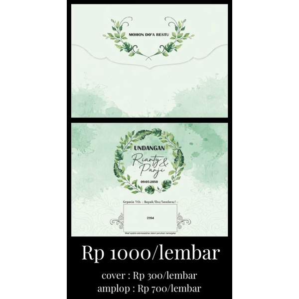 Blangko Undangan Pernikahan ERA BARU / ERBA 2204 Amplop mirip SCPL-005