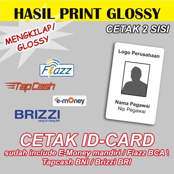 

BERGARANSI Idcard ID Card emoney etoll brizzi tapcash flazz Glossy Kualitas Bagus Code 5189