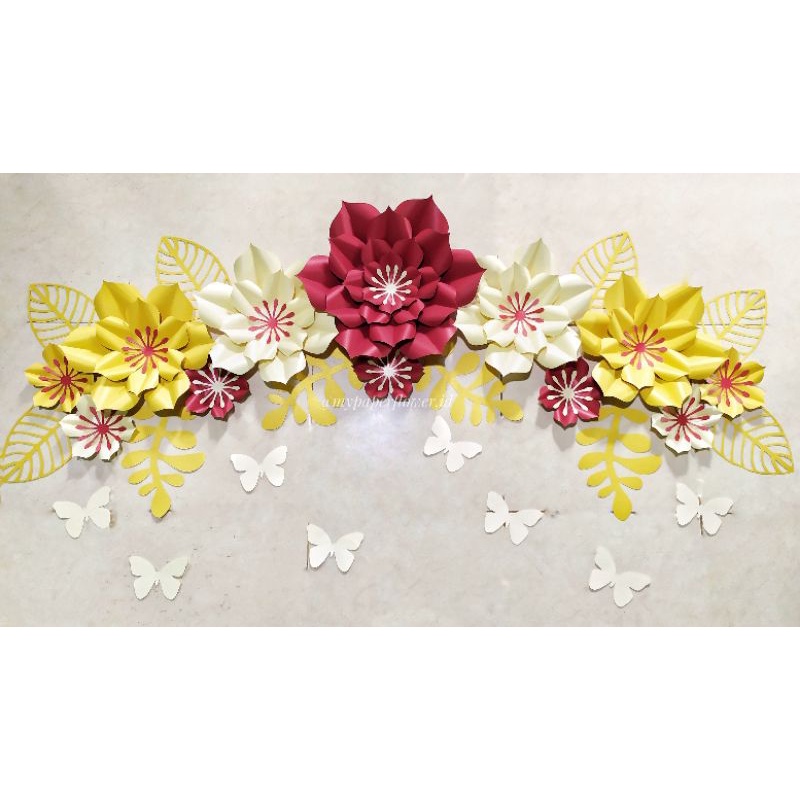 My Paper Flower Backdrop Dekorasi Bunga Kertas Lamaran Ulang Tahun