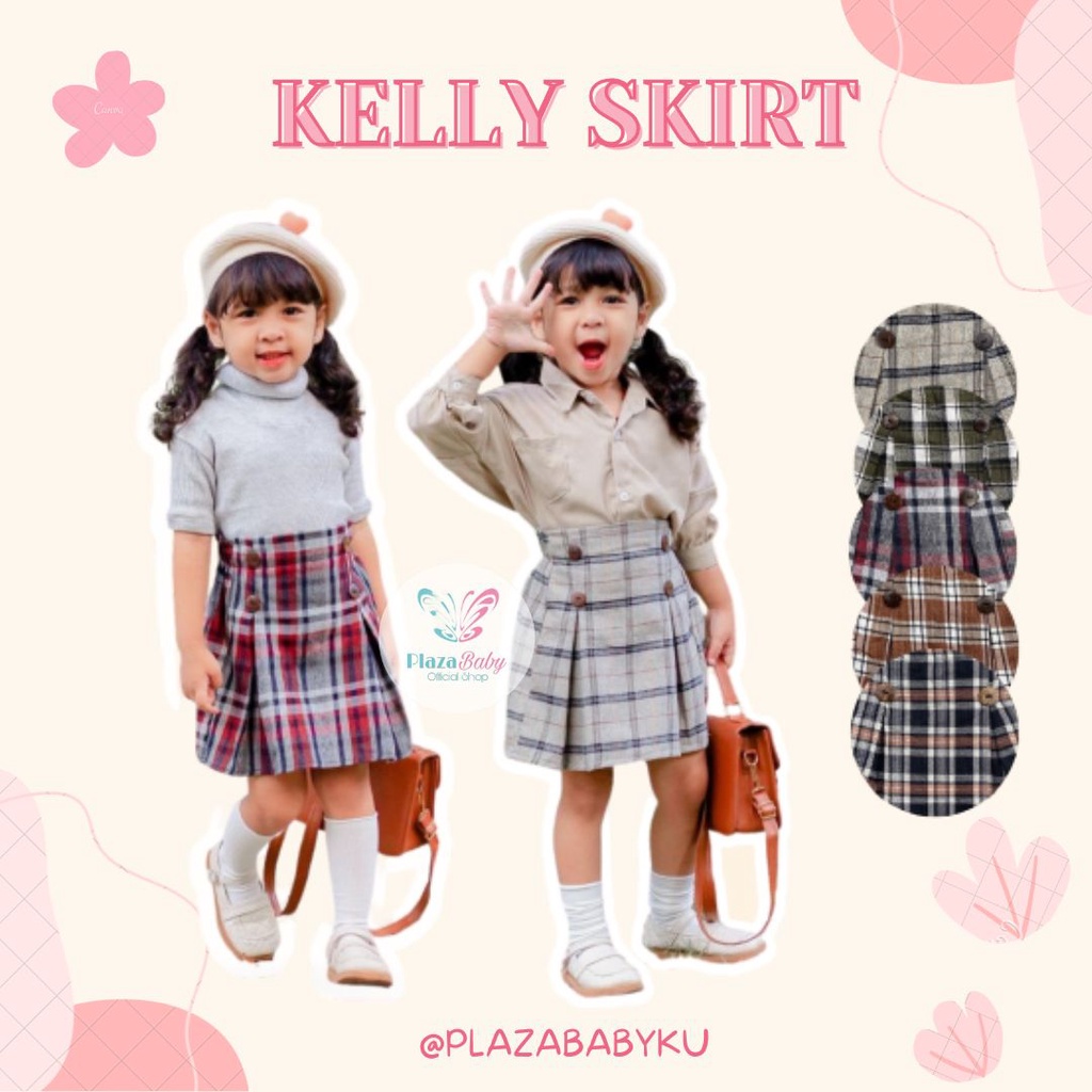 SALE 10.10 Plazababyku KELLY SKIRT Rok Anak Pendek Popsy Skrit Anak Perempuan 1-5 tahun