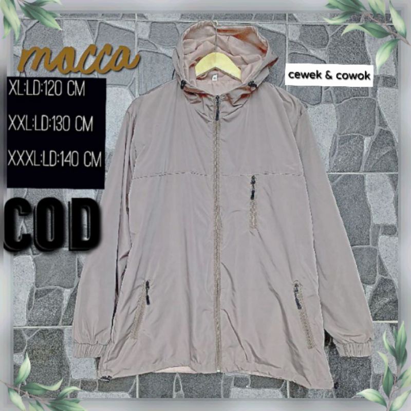 Jaket perasut size xL=LD=120 cm/Size XXL=LD 130 cm/size xxxL=LD 140 cm UNISEX