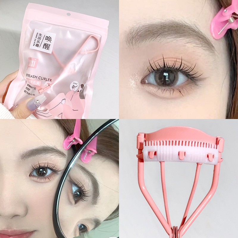 1pcs Penjepit Bulu Mata Pink Dengan Sisir Bulu Mata Sisir Penjepit Bulu Mata Handheld Metal Eyelash Curler Clip Mata Besar Alat Kosmetik Wanita Aksesoris