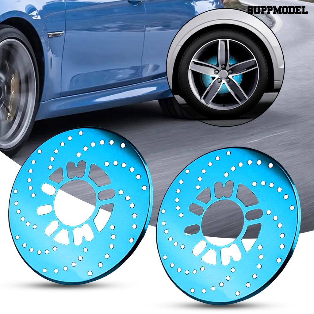 [Dekorasi] 2pcs Rotor Rem Cakram Hollow-out Hias Penutup Rem Berwarna Cerah Aksesoris Eksterior Mobil Untuk Auto