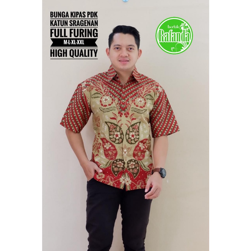 Bunga merah marron Kemeja Batik Pria Baju Atasan Pria Batik Dewasa Terbaru Baju Batik Pria Motif Ker