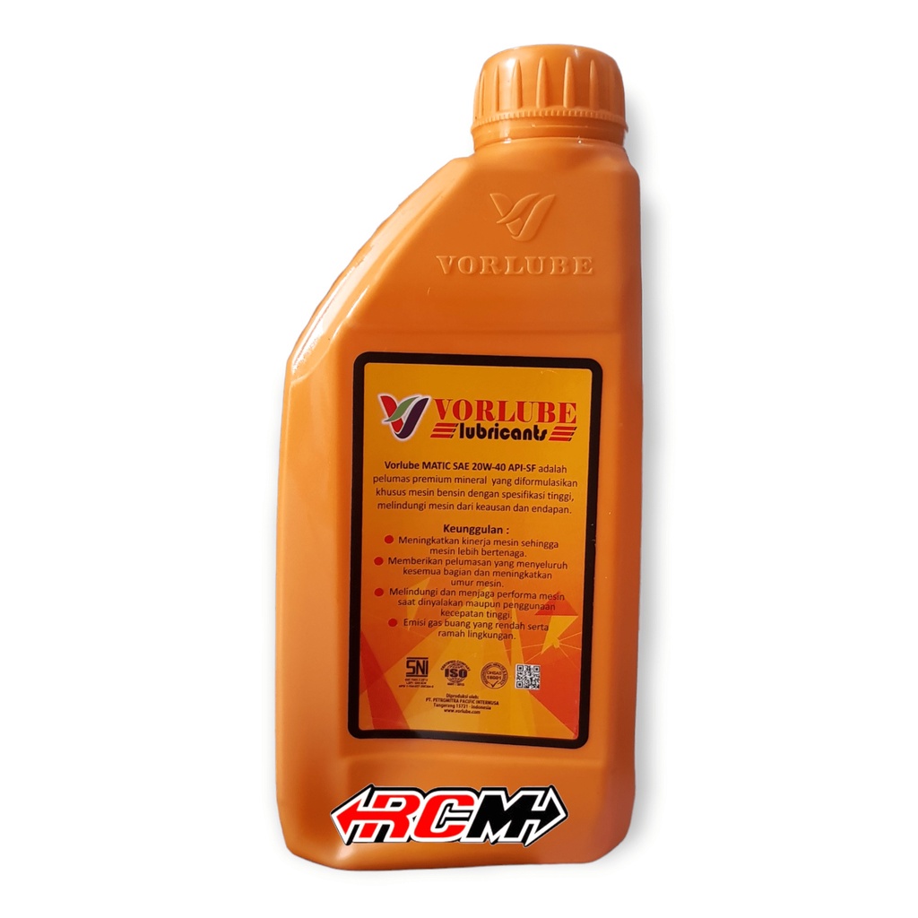 OLI OIL OLIE PELUMAS MINYAK MESIN MOTOR MATIC METIK VORLUBE SAE 20W40/API-SF 0,8L 0,8 L 800ML 800 ML 20W-40 PERFORMANCE PLUS SNI ORI ORIGINAL VORLUBE ASLI