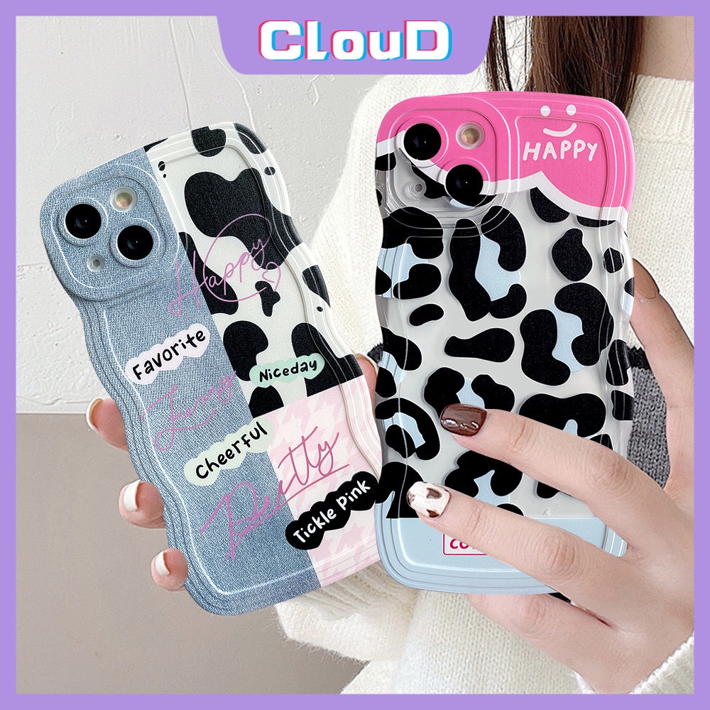 Casing Tepi Bergelombang Motif Leopard OPPO A17 A16 A76 A96 A77s A78 A53 A15 A95 A5 A7 A55 A9 A74 A17K A77 A3s A12 A52 A16s A5s A1k A54 A57 Reno 8T 7Z 7 8Z 6 8 Patch Denim Smiley Sarung Soft Cover