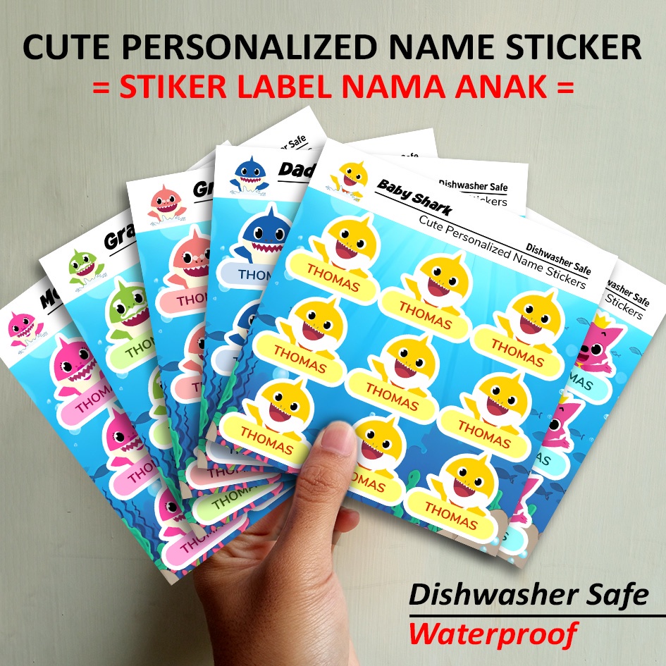 

STIKER LABEL NAMA ANAK CUSTOM STICKER NAME TAG LABEL KUSTOM SERI BABY SHARK
