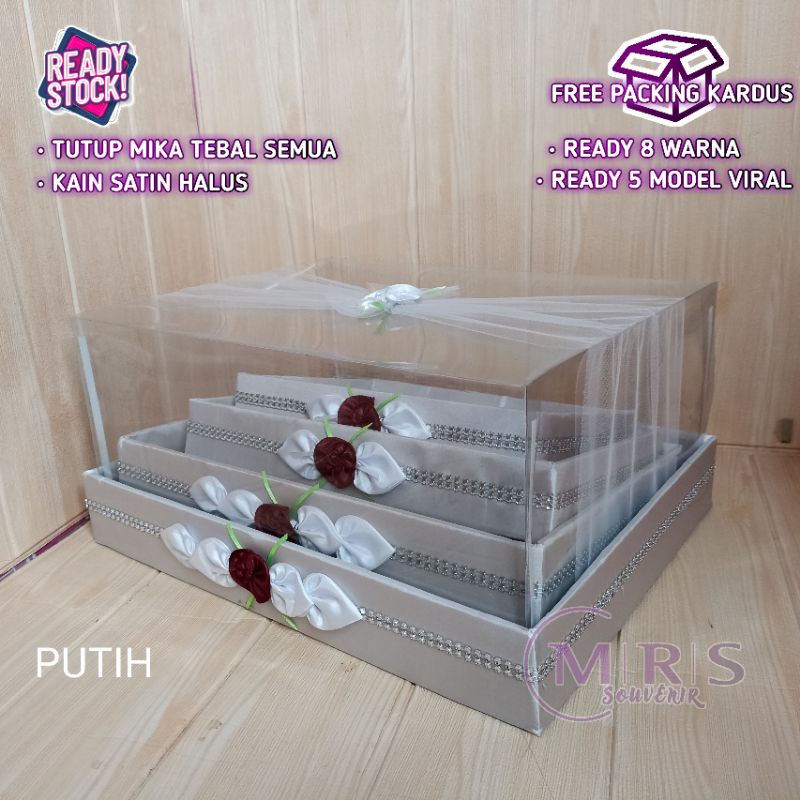 BOX KOTAK HIAS BUNGA UKURAN S M L XL ISI 4 SESERAHAN HANTARAN MIKA PERNIKAHAN LAMARAN