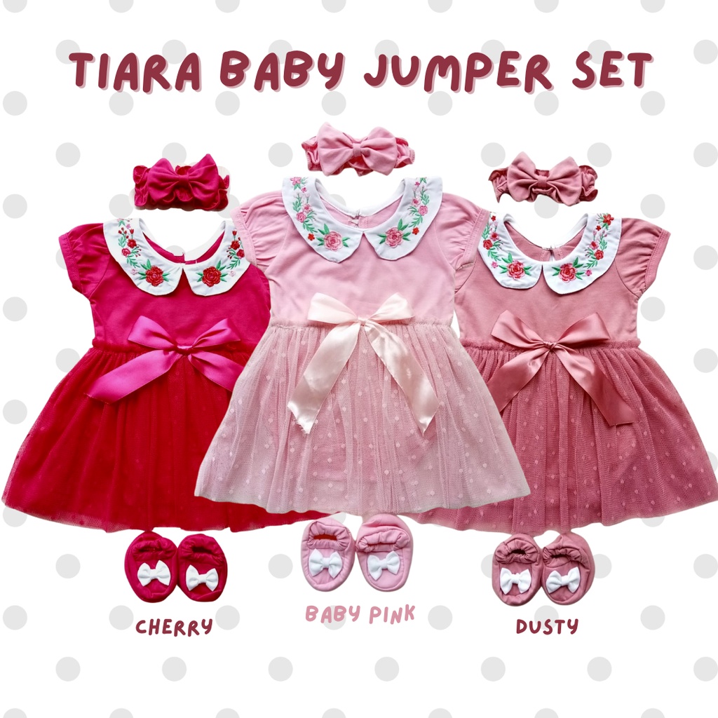 TIARA BABY tutu jumper set jumper bayi jumper anak jumper bayi fashion Free sepatu bando kado bayi baru lahir baju bayi baru lahir