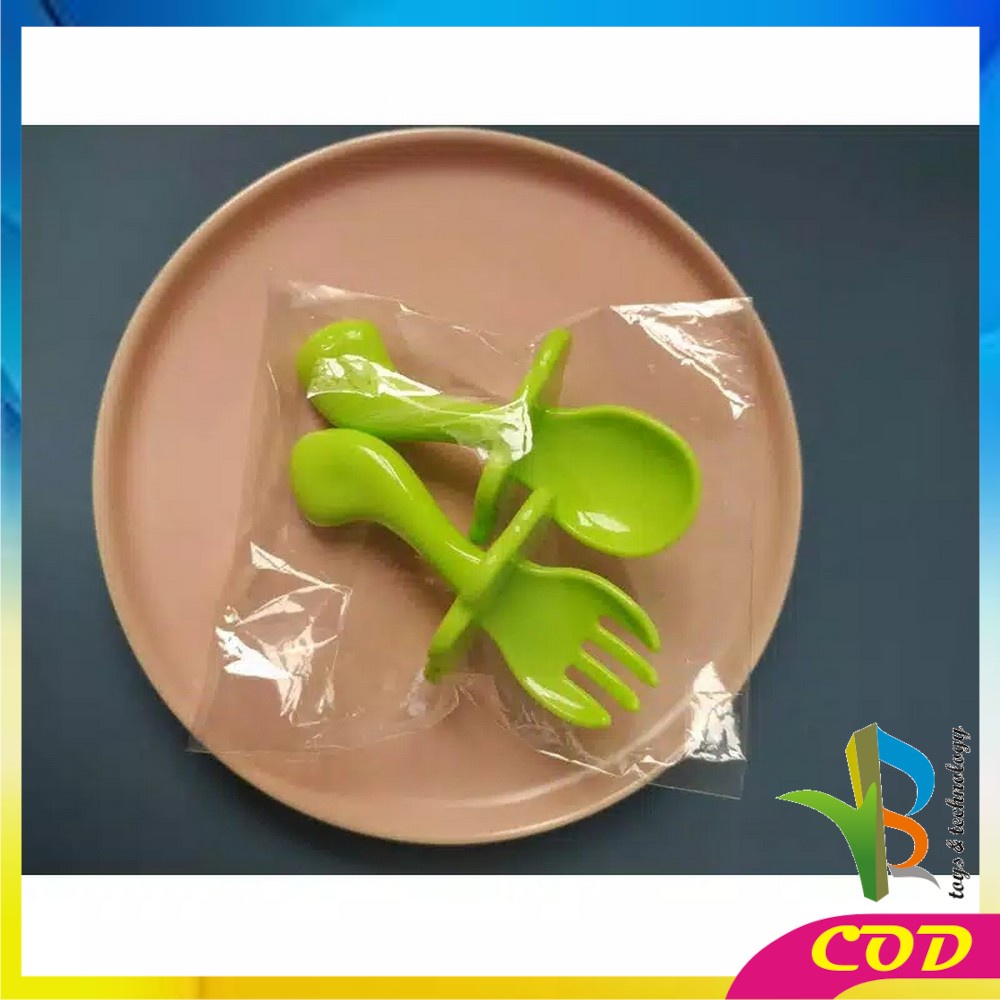 RB-C51 Sendok Garpu Set Alat Makan Anak Bayi Perlengkapan Makan Bayi BPA FREE Training Spoon &amp; Fork