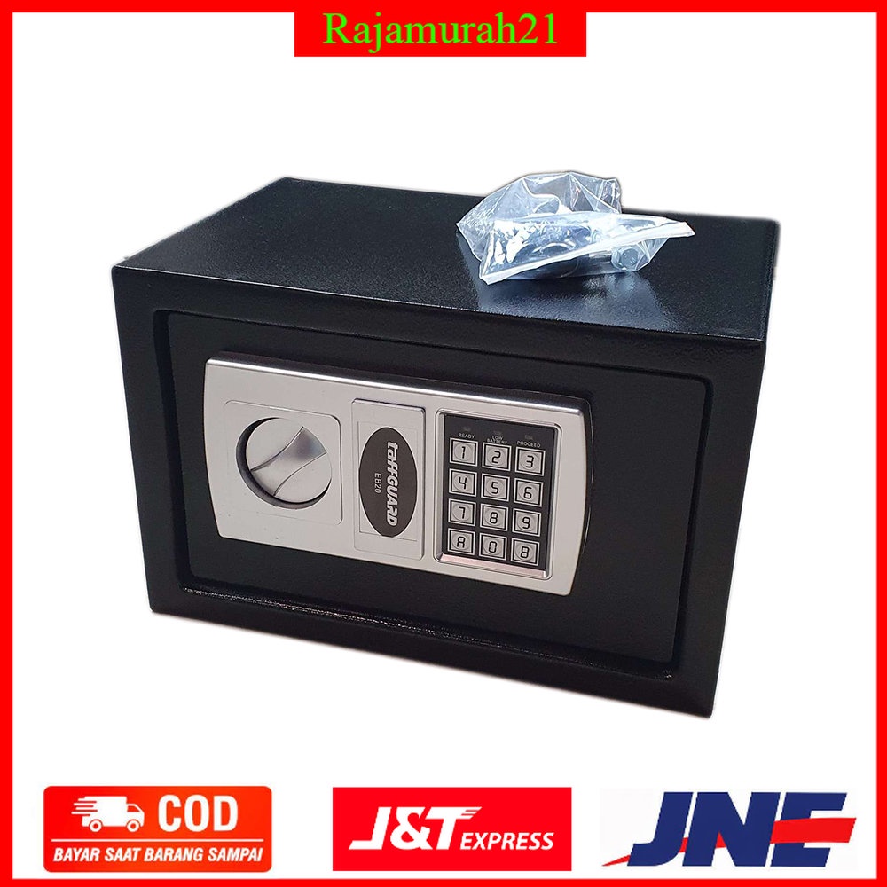 TaffGUARD Kotak Brankas Hotel Mini Electric Password Safe Deposit Box Size Medium - EB20 - Black - 7RTH07BK