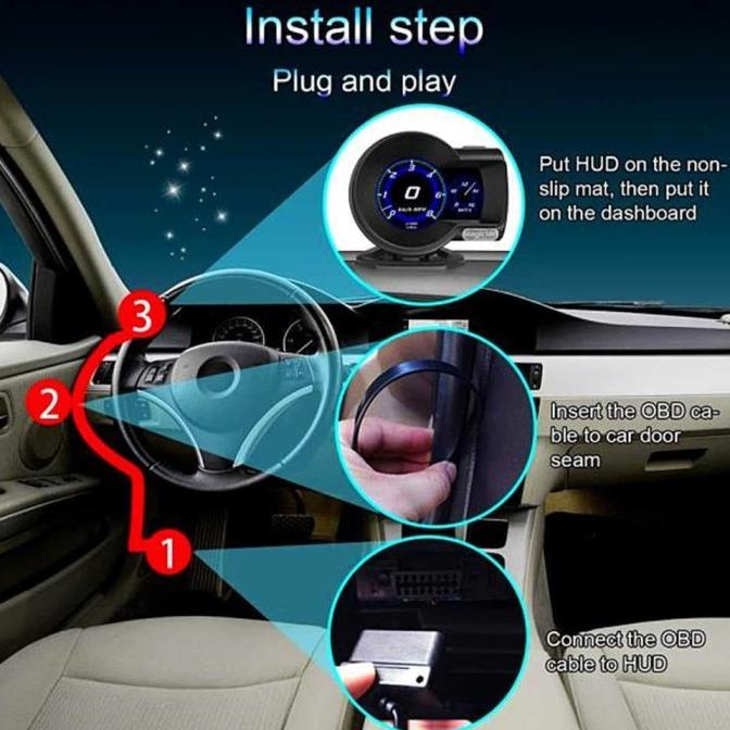 Head Up Display Hud Obd2 Speedometer Digital Obd Ii F8 Rpm Display