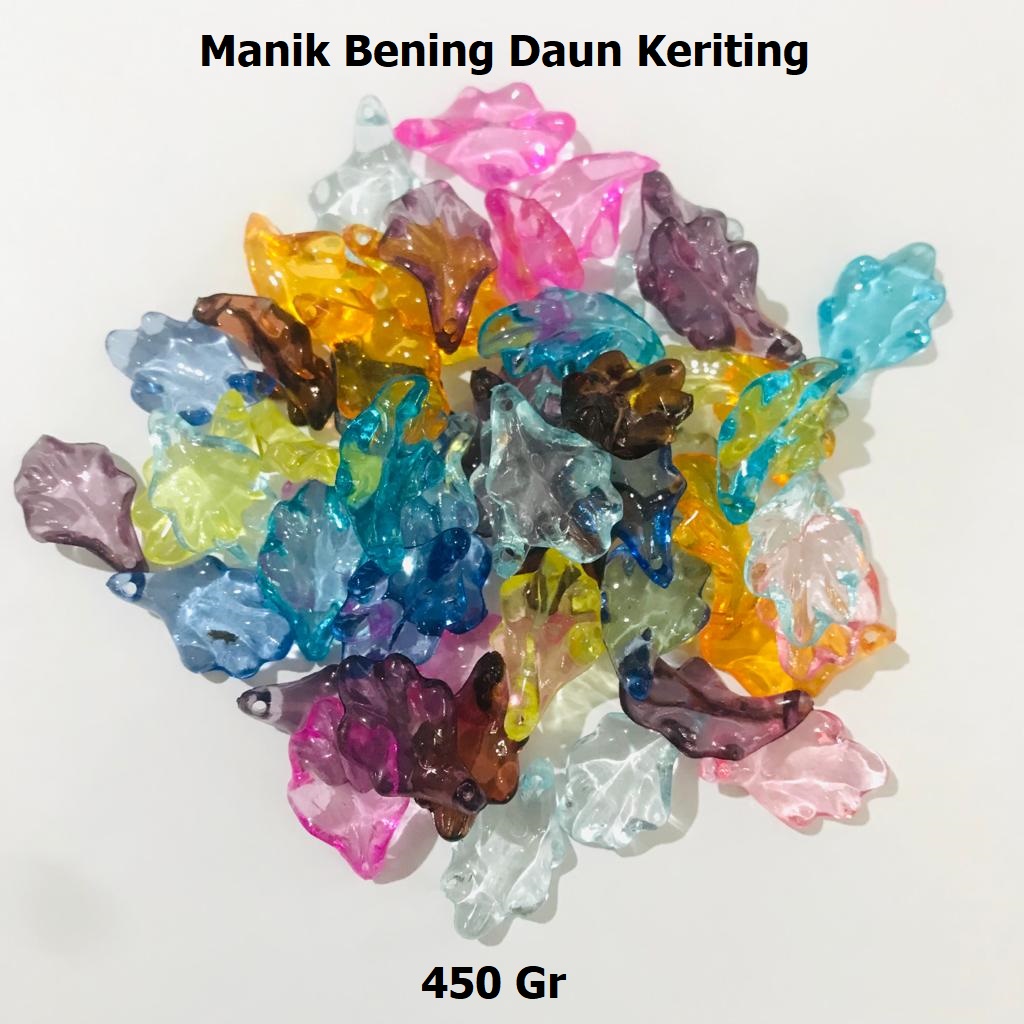 MOTE MANIK BENING DAUN KERITING / MOTE BENING / MANIK AKRILIK DAUN KERITING/ MOTE AKRILIK DAUN / MANIK BENING DAUN / MOTE AC BENING DAUN HARGA/450Gr