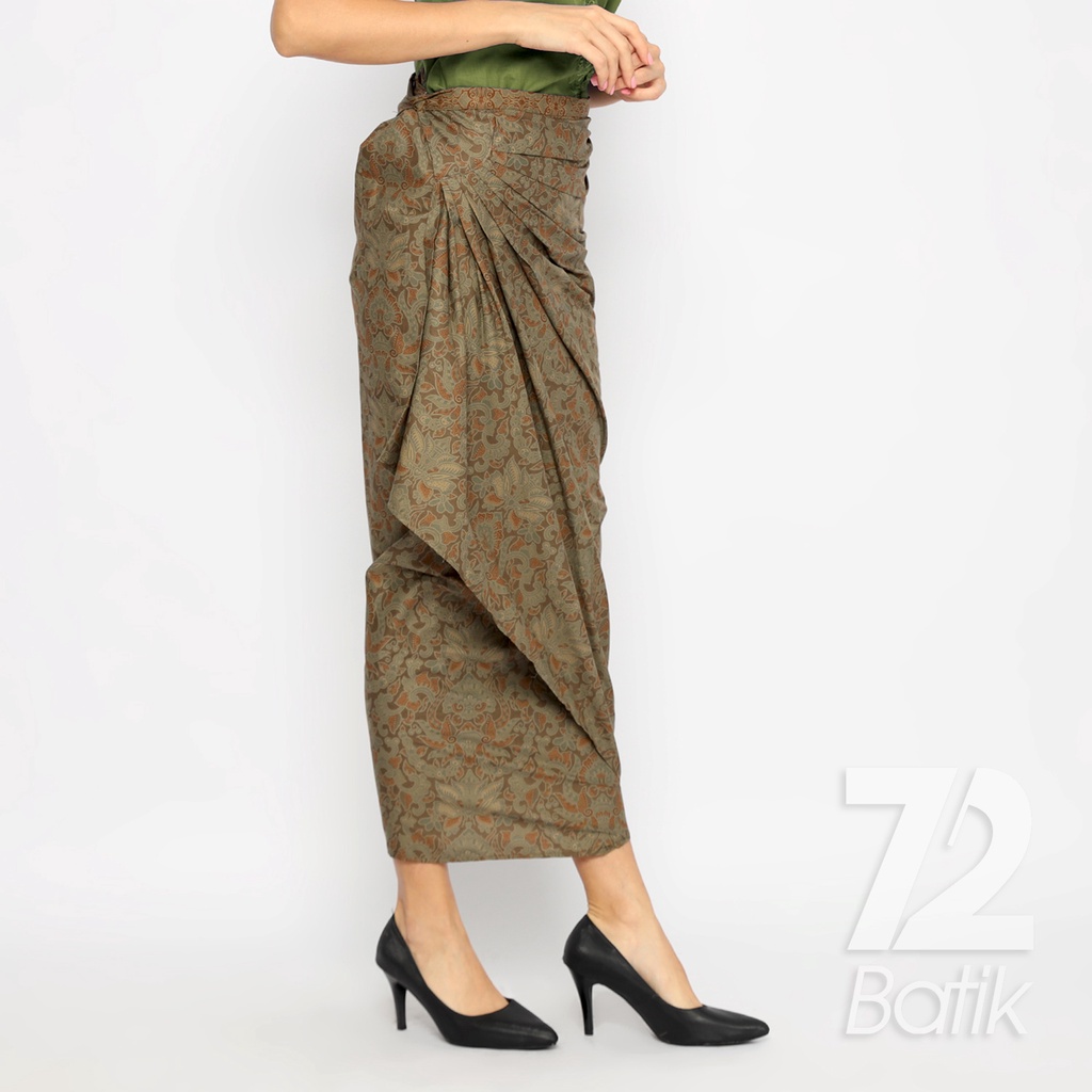 ROK LILIT BATIK Skirt Kebaya Instan Modern Wanita Motf Elegant Warna Hijau Alam 723133 Cap 72