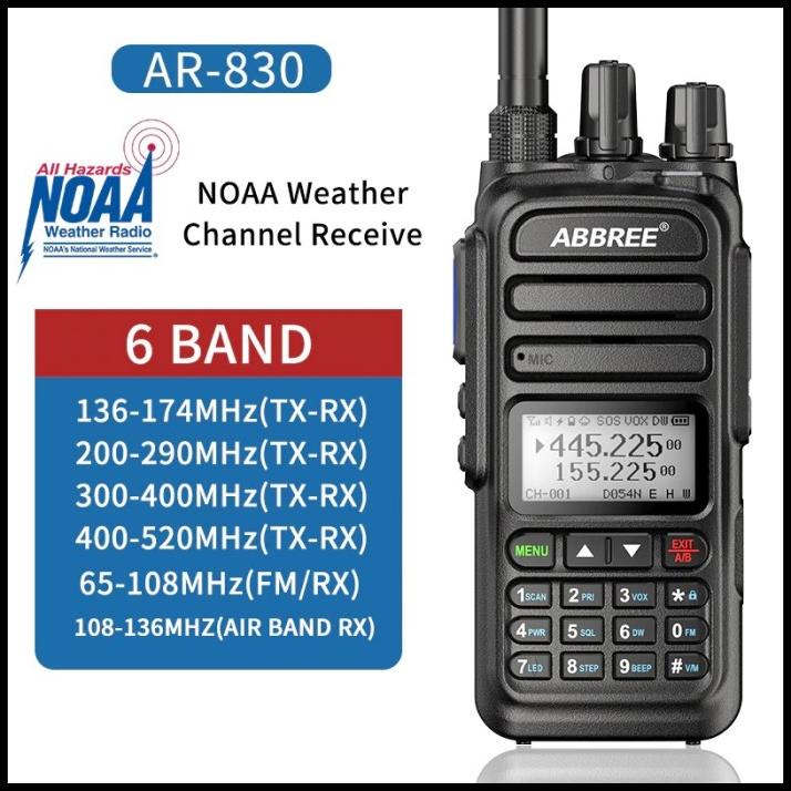 Promo Abbree Ar-830 Full Band Walkie Talkie 10W Wireless Copy Frequency