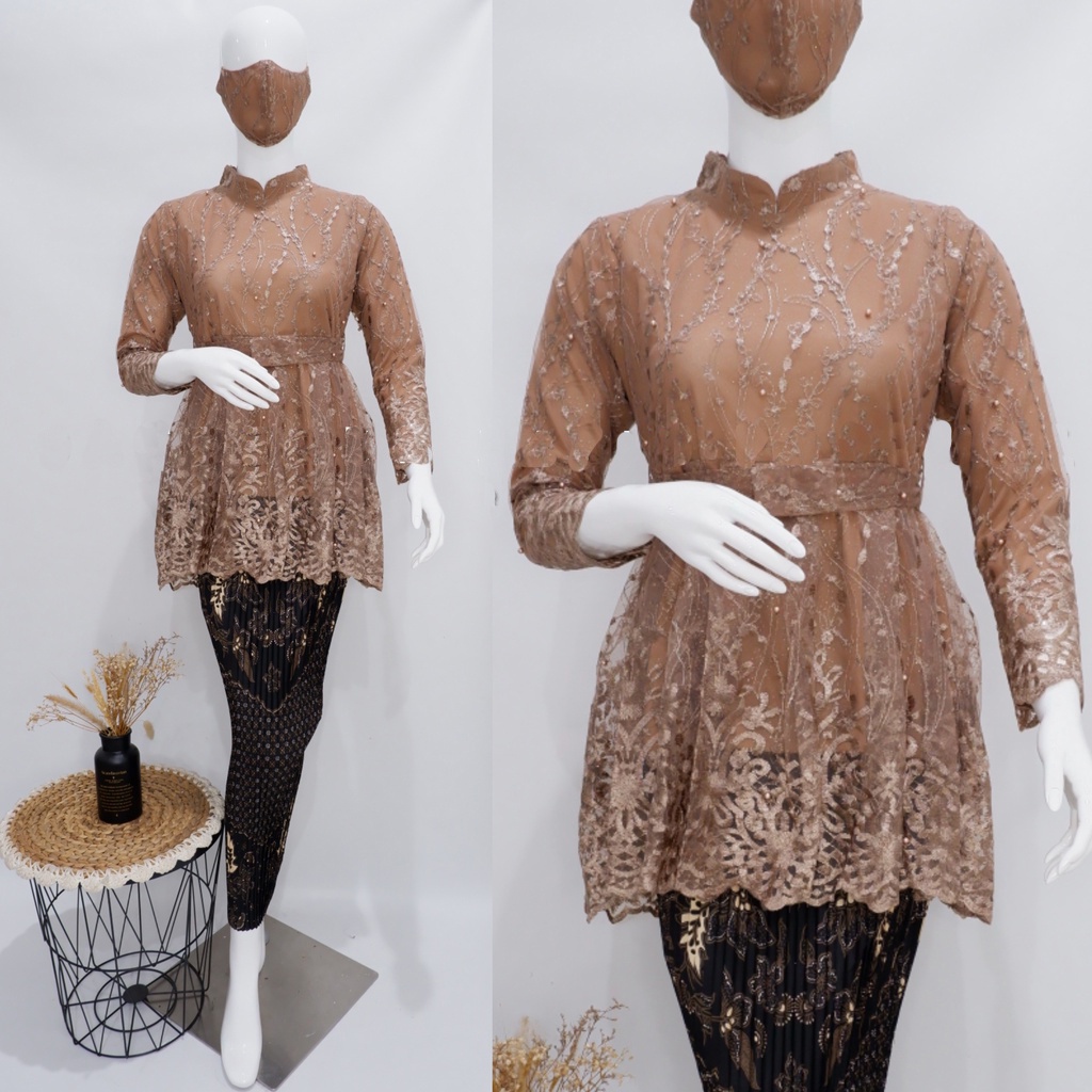 SHOPASHOP SOLO Batik Kebaya Blouse Brokat Rempel Kerah Shanghai