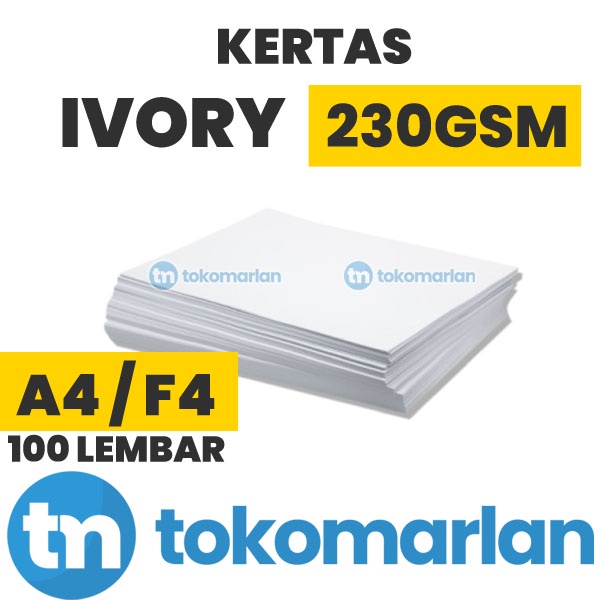 

Kertas Ivory Tebal Isi 100 Lembar / Undangan / Kartu Nama / Sampul Buku / Paper Bag / Brosur / Kartu Nama / Box Kemasan Produk Parfum /Makanan 230 gsm gram F4 A4 Foodgrade Polos 260 300