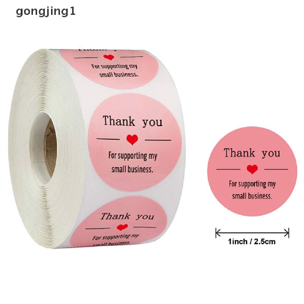 Ggg Pink Paper Label Stiker Thank You Stiker Scrapbooking 500pcs Label Segel ID