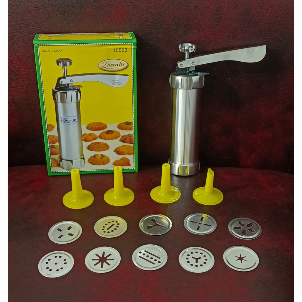 Cetakan biscuit maker cetakan biskuit kue kering stainless free kuas