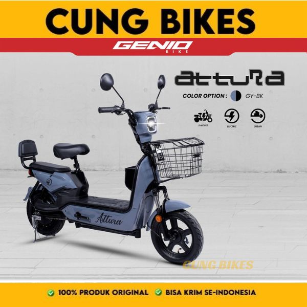 Sepeda Listrik Attura by United Bike Electric Bike, keyless, Keranjang besi bergaransi resmi