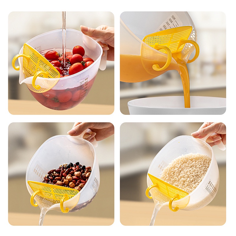 Veggie Buah Beras Pembersih Saluran Keranjang Teh Susu Susu Kacang Kedelai Penyaring Mangkuk Cream Telur Cair Wadah Pengaduk Gelas Takar Besar Dengan Skala