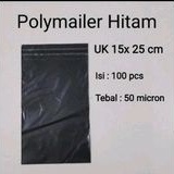 

POLYMAILER UK 15X25 (100 PCS) PLASTIK PACKING LEM HITAM, PLASTIK LEM
