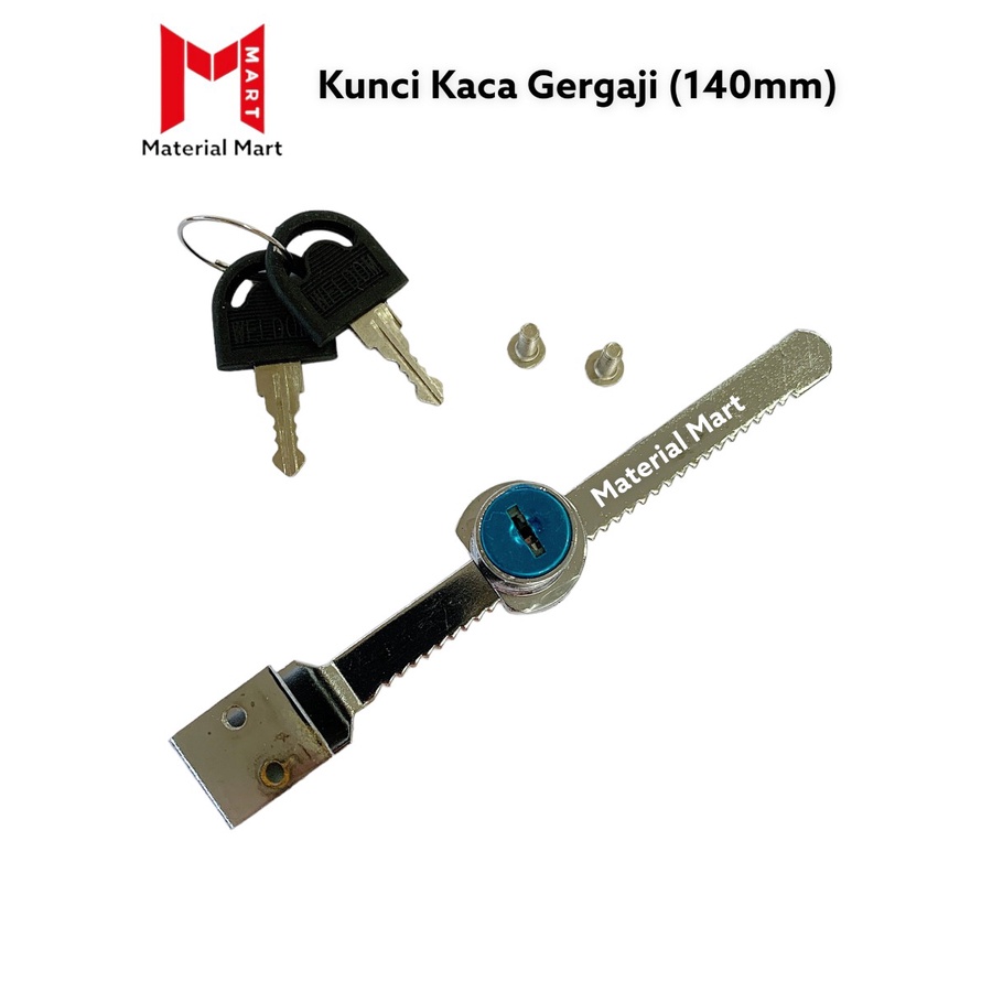 Kunci Kaca Geser 140 | Kunci Laci Gergaji Sliding | Kunci Lemari Etalase | Material Mart