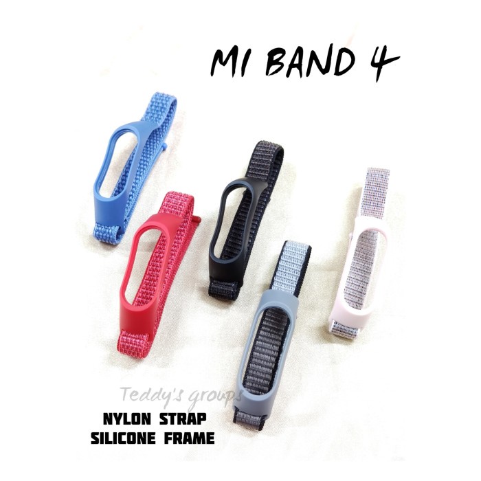 Strap Tali Mi Band 4 5 Nylon Woven Strap Silicone Frame Mi Band 5 #Original