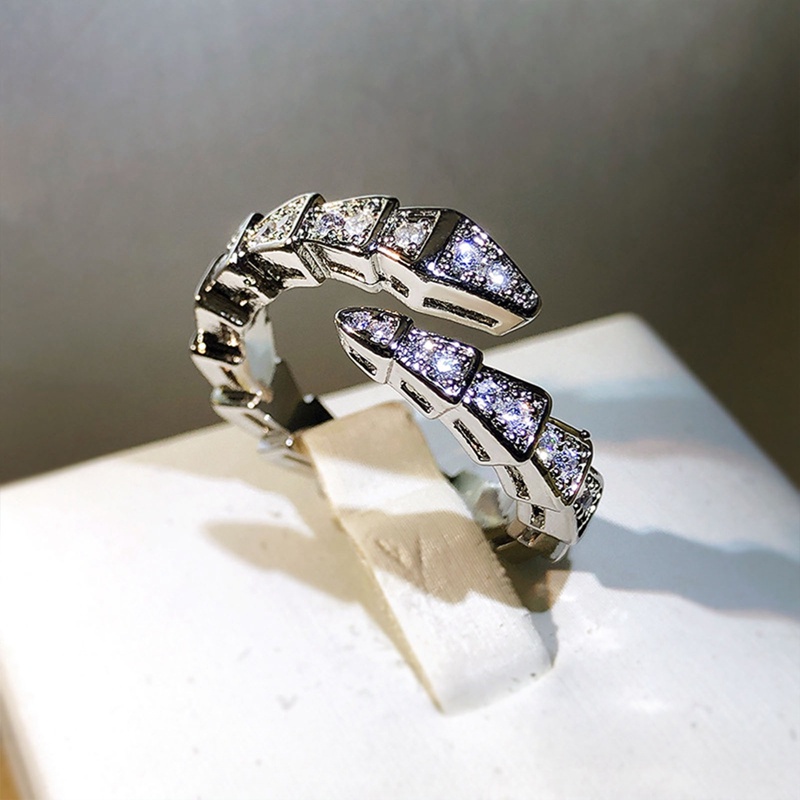 Fancyqube Jepang Cahaya Mewah Cincin Ular 925cap Sederhana Perempuan Pembukaan Adjustable Ular Cincin Hip Hop Pesta Ulang Tahun Perhiasan Hadiah