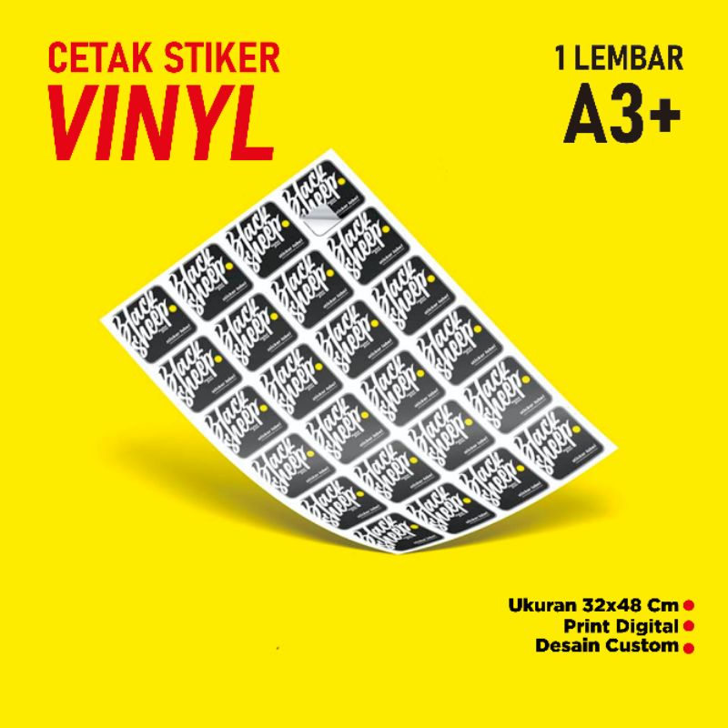 Jual Cetak Stiker Vinyl A3 Print Vinyl A3 Cetak Stiker Label