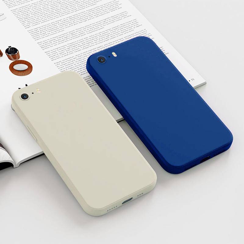 IPHONE Casing Ponsel Silikon Cair Persegi Baru Untuk iPhone5 5S Se2016Sarung Pelindung Lensa Penuh Untuk iPhone5 iPhone5S Iphonese2016