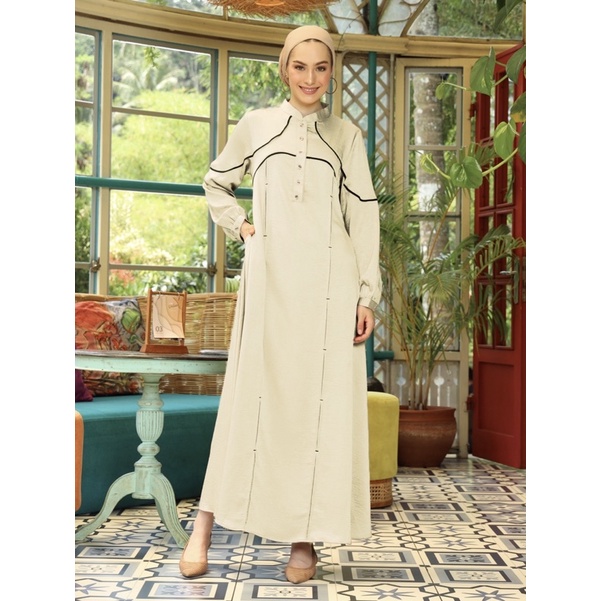 DIDEN GO Gamis Cantik Aura Dress - Creamy