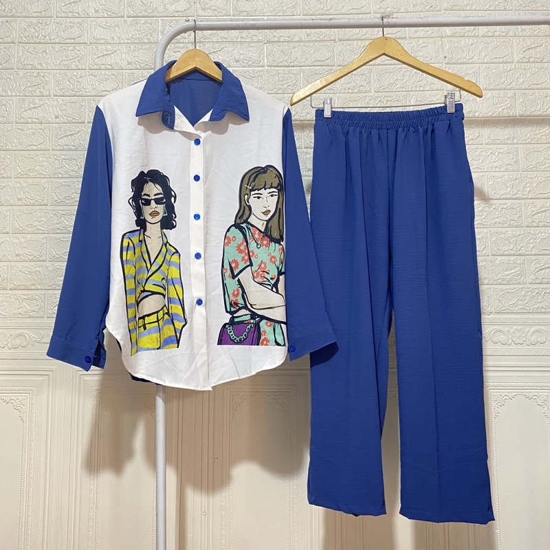 ONE SET CRINKLE SUBLIM PRINT JUMBO GAMBAR PEDRO SETCEL CHLOE BIGSIZE KANCING BUSUI FULL KARET MODELLANO