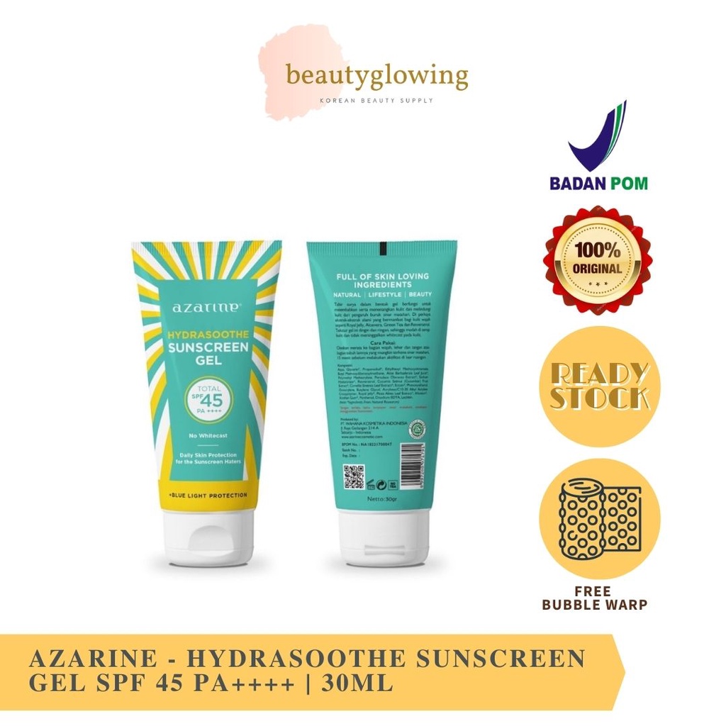 AZARINE Hydrasoothe Sunscreen Gel SPF45 PA++++ 30ml
