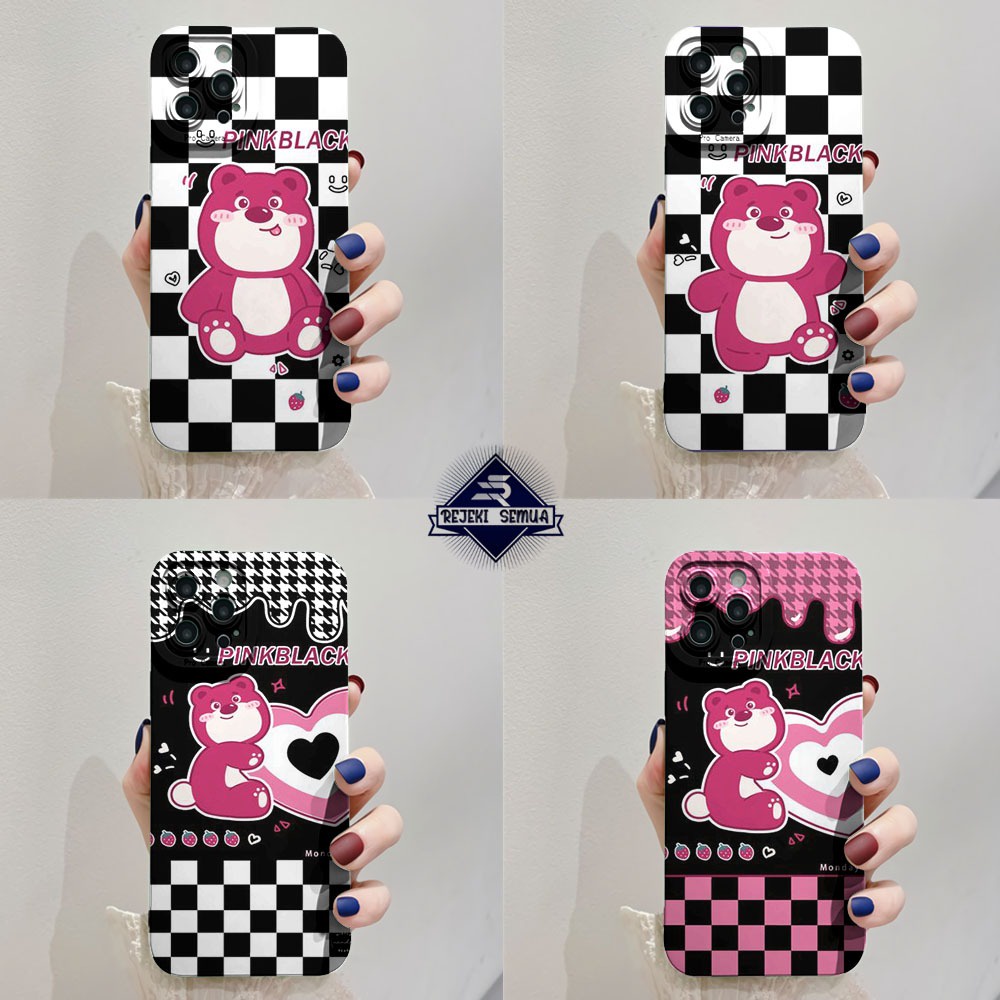 CUSTOM CASE SOFTCASE SILIKON PROCAMERA PINK BLACK CUSTOM VIVO Y12 Y15 Y17 Y16 Y12S Y20 Y21S Y91 Y93 