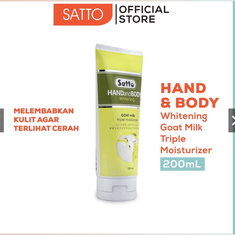 Satto Hand &amp; Body Whitening Goat Milk Triple Moisturizer 200 ml