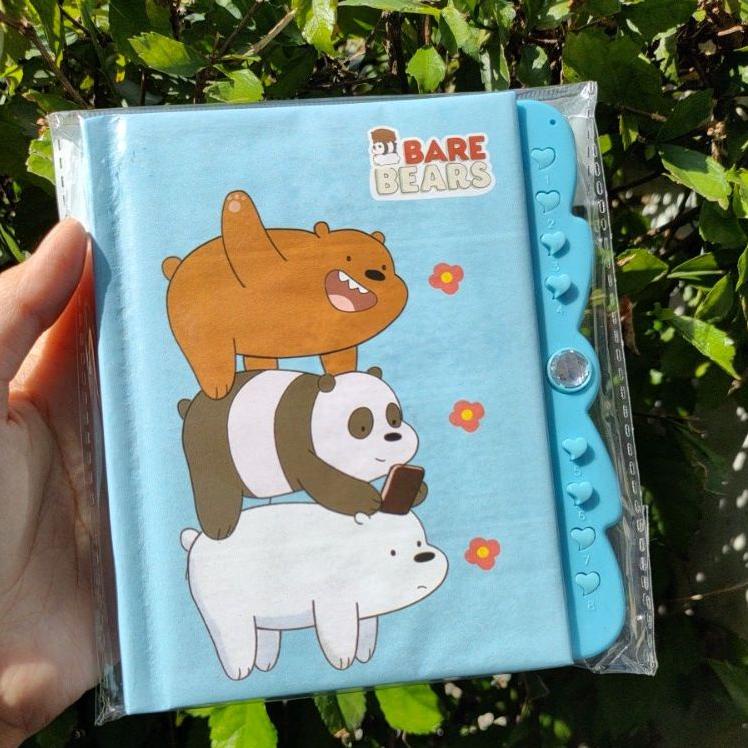 

[Z-28 »] Buku Diary WBB / We Bare Bear Kunci Kode Kecil Note Book Jurnal Lucu Unik-top produk