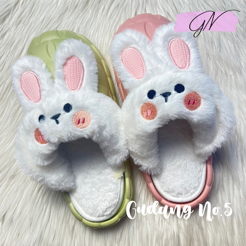 GN-8826-A Sandal Selop Jelly Wanita Model Rabbit Sandal Tidur Empuk Import PCU