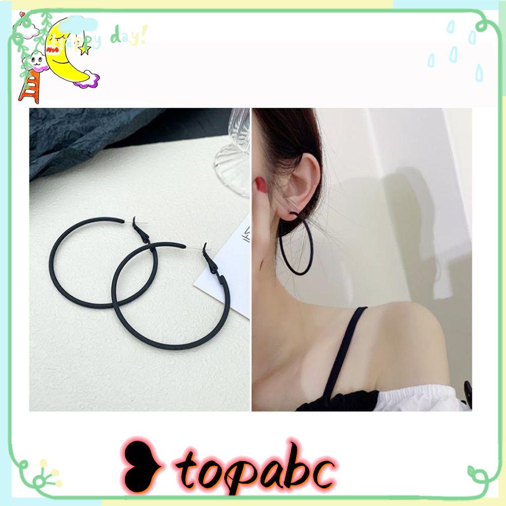 Top Round Anting Besar Perhiasan Handmade Gaya Korea Drop Earrings