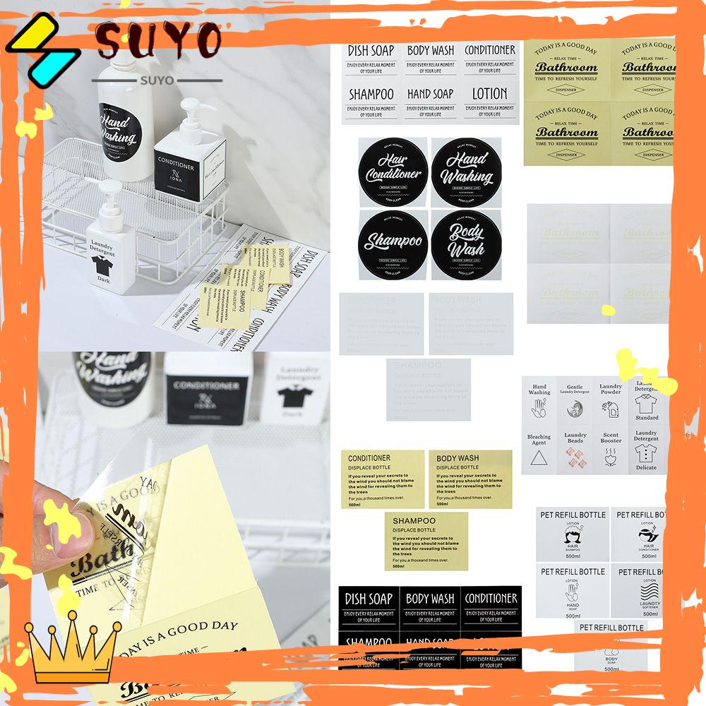 Suyo Stiker Penanda Botol Isi Ulang Self-adhesive Household Tally Dispenser Sabun Tag Klasifikasi