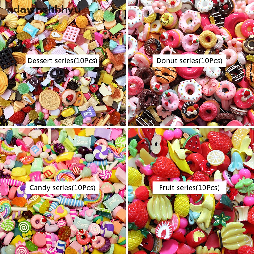 Adawnshbhyu 10 Pcs Rumah Boneka Tas Mini Lucky Bag Blind Box Kue Permen Roti Boneka Makanan Dapur Mainan ID