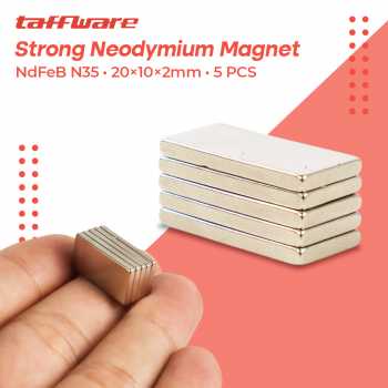 GS8u Taffware Strong Neodymium Magnet Ndfeb Cuboid N35 5 Pcs D22 Silver Or-i