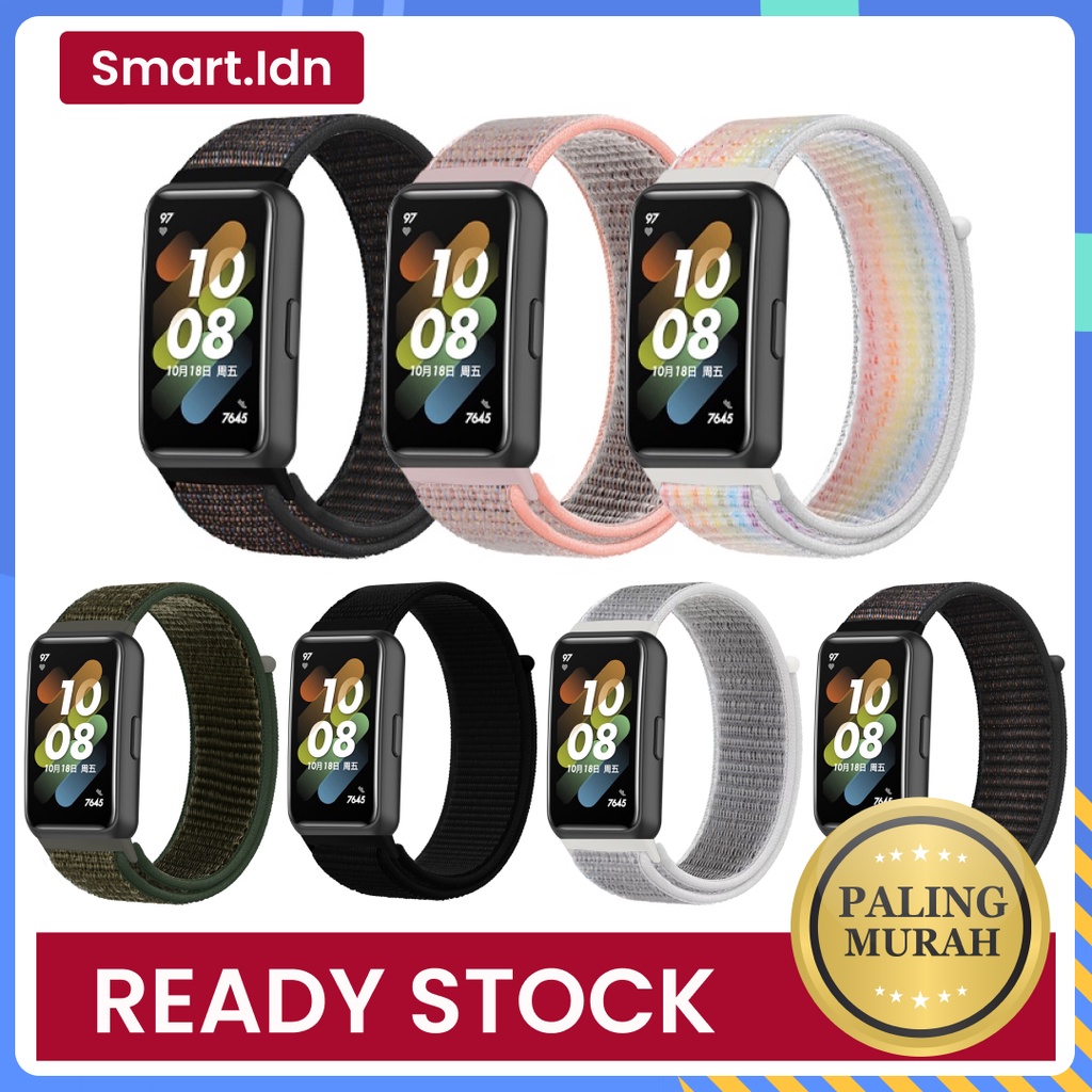 Nylon Loop Velcro Strap Huawei Band 7 Sports Breathable Replacement Band Lightweigh Wristband