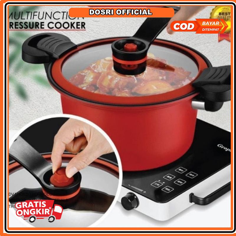 [ BISA COD ] Panci Presto 3.5Liter Teflon Micro Pressure Cooker Micro Pot ANTI LENGKET Panci Masak Serbaguna kokoh tahan lama ORIGINAL