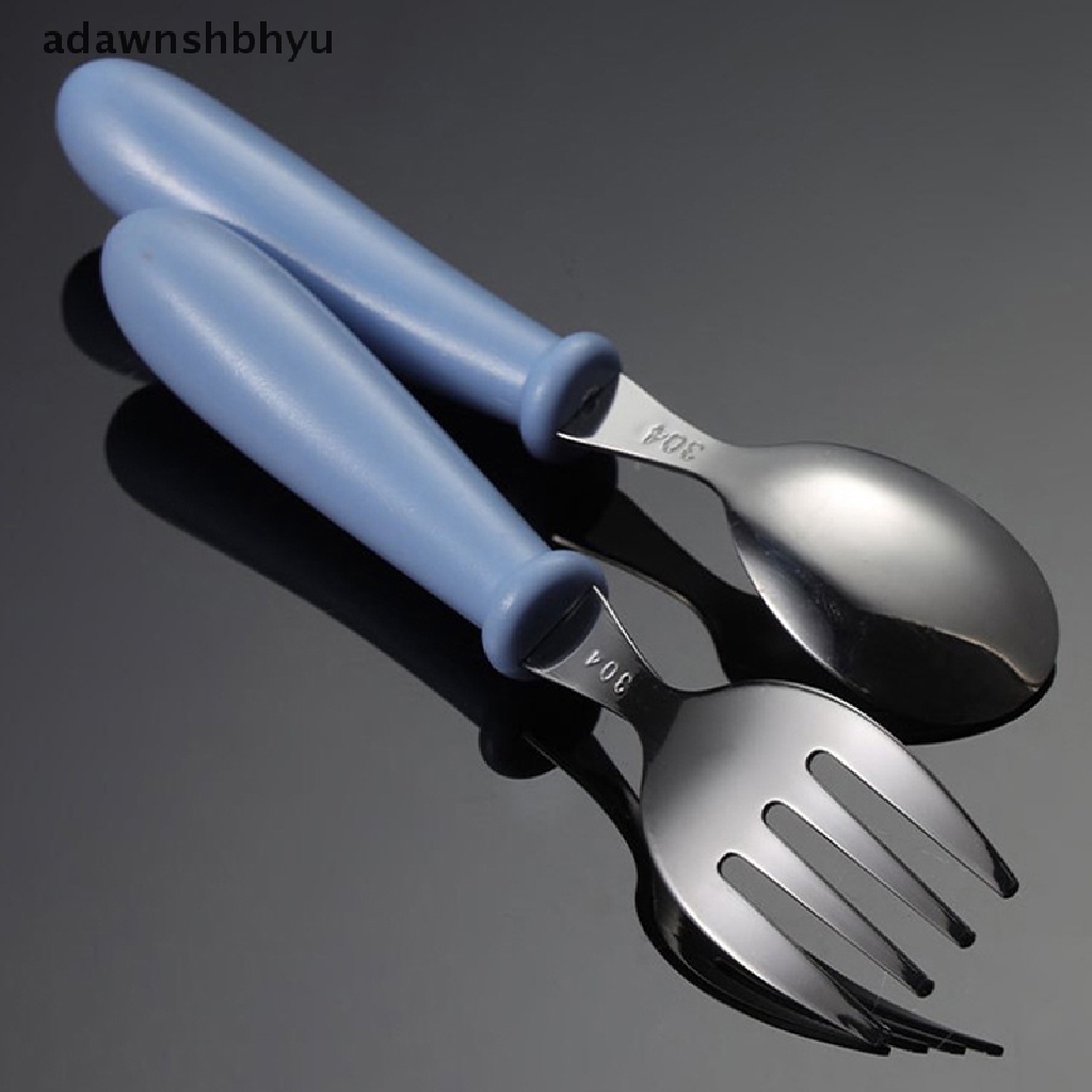 Adawnshbhyu Set Peralatan Makan Makan Makan Makan Makan Makan Makan Bayi Utensil Stainless Steel Balita Alat Makan Sendok Garpu Makan Kartun Bayi Food Feeding Spoon Fork ID