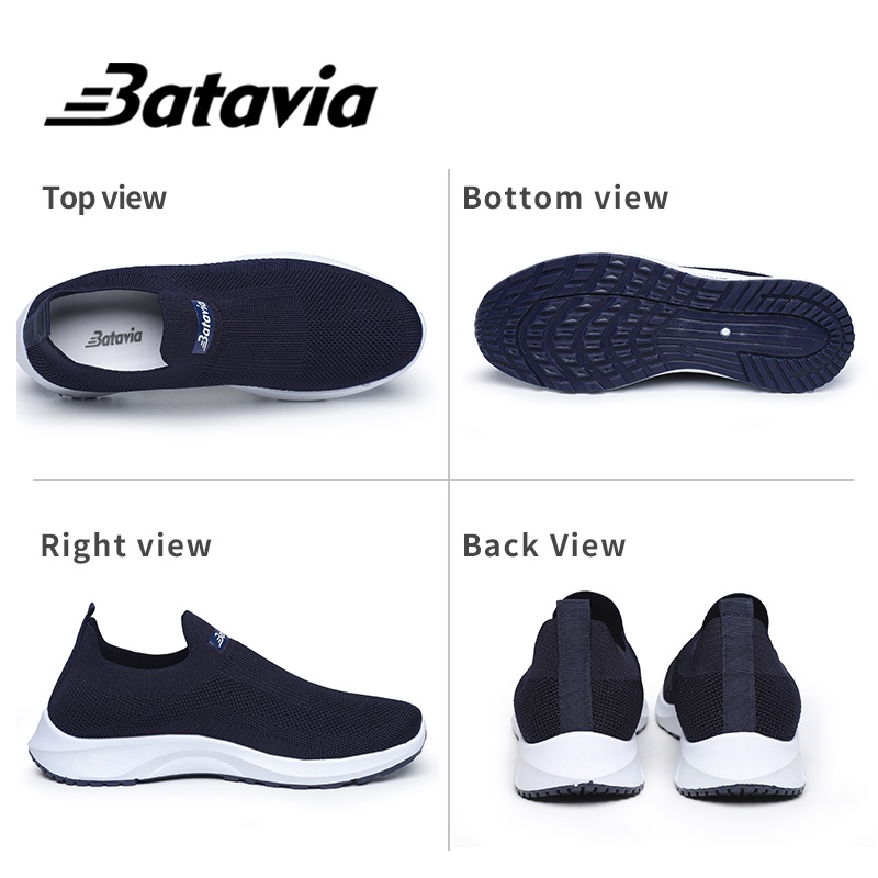 Batavia 2023 Baru Pria Kanvas Sepatu Rajutan Sepatu Pria Nyaman Bernapas Sepatu Pria Jogging Olahraga Pria sepatu black abu blue  sepatu cowo sepatu pria sepatu pria ringan B22