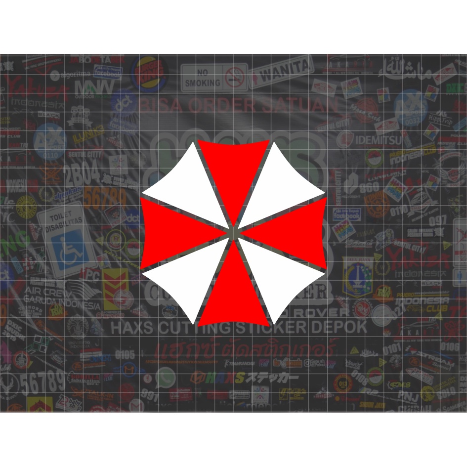 Cutting Sticker Logo Umbrella Corporation Ukuran 10 Cm Untuk Mobil Motor Helm