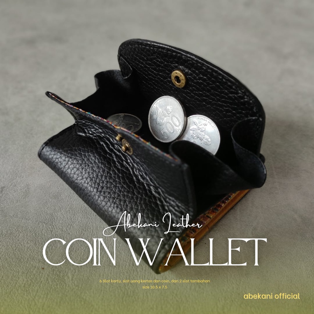 DOMPET WANITA KULIT ABEKANI COIN WALLET DOMPET KECIL LIPAT SMALL WALLET REMAJA MODIS KEKINIAN