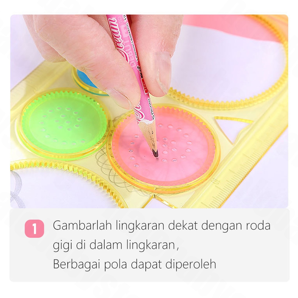 Halo Baby Garisan Rotary Pattern Bunga/Penggaris Rotary/pattern ruler design/Penggaris Gambar Pola Rotari