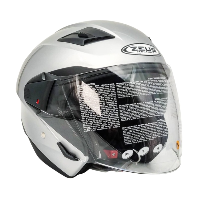 Helm Zeus ZS611 Solid Silver Glossy | Zeus ZS 611 Double Visor